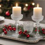 Bandejas decorativas navideñas: Dale un toque festivo a tu hogar con copas y vasos de cristal